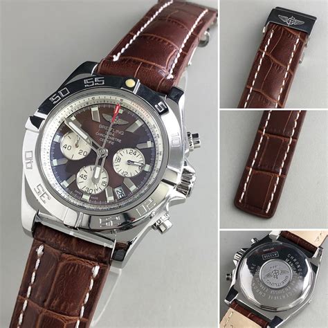 breitling watches brown leather strap|Breitling aerospace leather strap.